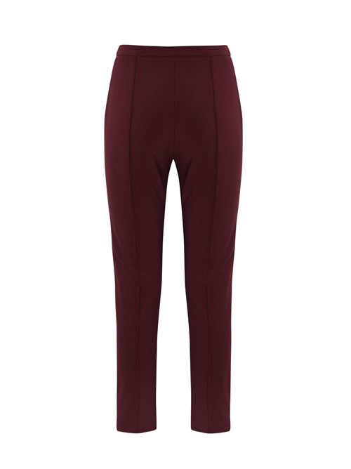 Pantalone in tessuto tecnico rouge noir con morsetto Elisabetta Franchi | PA02346E2CG3